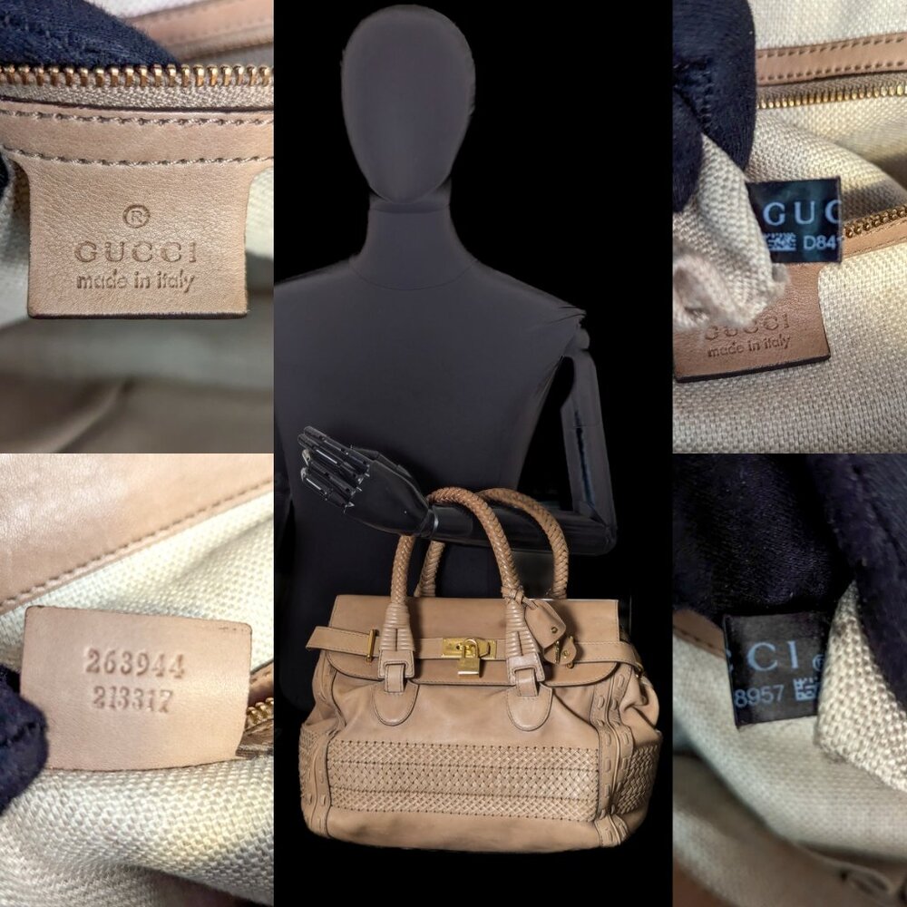 GUCCI Limited Edition Handmade Natural Leather Bag Large - UNICORN ALERT! - Picture 7 of 15